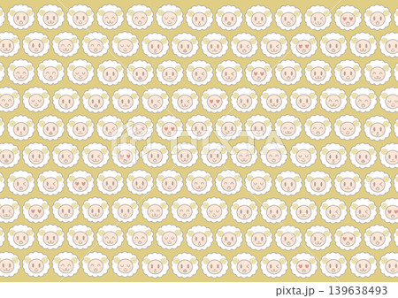 かわいい羊の顔のシームレスパターン かわいい羊の顔のシームレスパターン 139638493