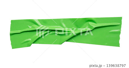 Green adhesive sticky tape isolated on white background Green adhesive sticky tape isolated on white background 139638797