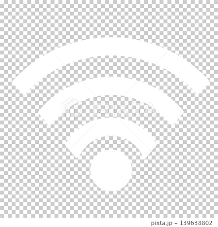 無線通信を表す白いWiFiシンボルのアイコン 無線通信を表す白いWiFiシンボルのアイコン 139638802