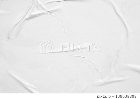 white crumpled and creased glued wrinkled paper poster texture background white crumpled and creased glued wrinkled paper poster texture background 139638808