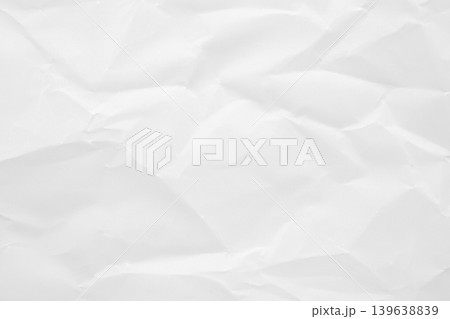 Abstract white crumpled and creased recycle paper texture background 139638839