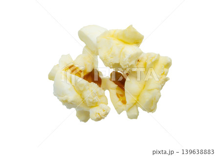 Tasty popcorn close up isolated on white background Tasty popcorn close up isolated on white background 139638883