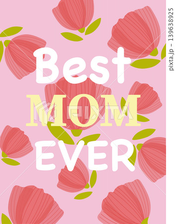 Mother's Day card with flowers frame.Holiday card. Spring summer design. Vector illustration. Mother's Day card with flowers frame.Holiday card. Spring summer design. Vector illustration. 139638925