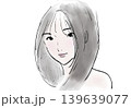黒髪の女性　シースルー前髪 139639077