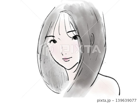 黒髪の女性　シースルー前髪 139639077