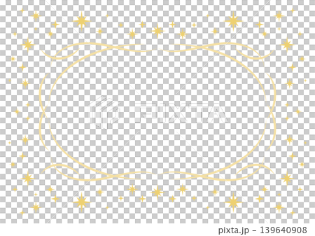A golden, sparkling star and decorative frame 139640908