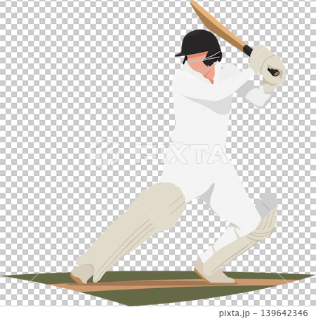 Cricket player batting stock illustration 139642346