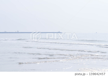 beach ,sand and sea or beach background or sea background and pier 139642457