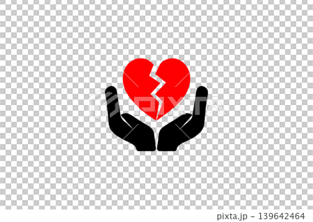 Hands Holding Broken Heart Symbol Representing Care, Support, Healing and Emotional Recovery Hands Holding Broken Heart Symbol Representing Care, Support, Healing and Emotional Recovery 139642464