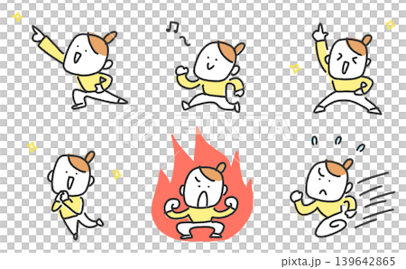 A set of cute, hand-drawn female character poses: Dedicated, Encouraging, Passionate, and Expressive. A set of cute, hand-drawn female character poses: Dedicated, Encouraging, Passionate, and Expressive. 139642865