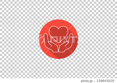 Heart In Hands Charity Icon Flat Design Long Shadow Symbol For Care, Support And Compassion Heart In Hands Charity Icon Flat Design Long Shadow Symbol For Care, Support And Compassion 139643029
