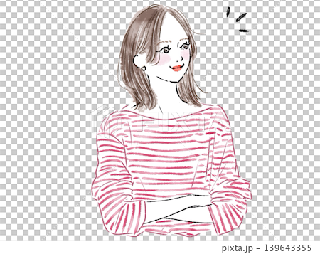 A woman thinking with arms A woman thinking with arms 139643355