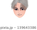 描きかけの絵　整った顔の男性 139643386