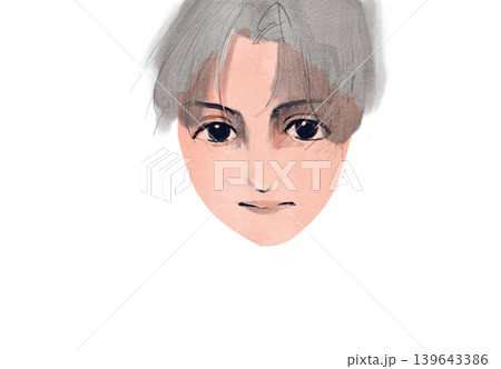 描きかけの絵 整った顔の男性 描きかけの絵 整った顔の男性 139643386