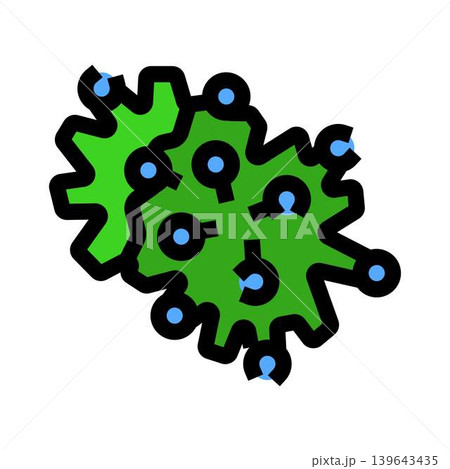Green virus or bacteria cell molecule icon Green virus or bacteria cell molecule icon 139643435