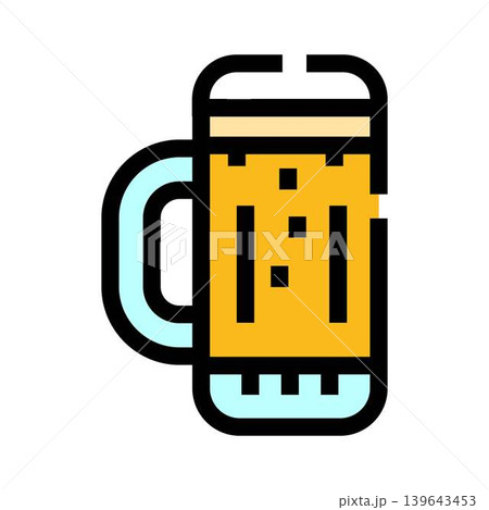 Beer mug icon showing alcoholic beverage and pub drink Beer mug icon showing alcoholic beverage and pub drink 139643453