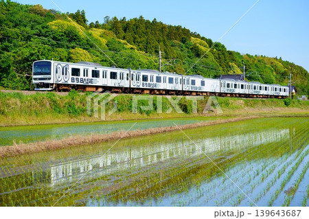 初夏の水田地帯を行くB.B.BASE手賀沼 初夏の水田地帯を行くB.B.BASE手賀沼 139643687