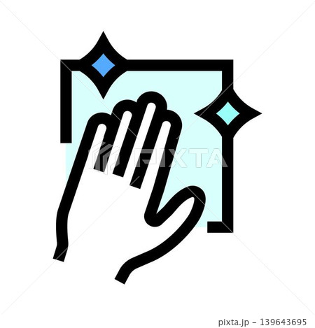Hand wiping surface cleaning disinfection hygiene icon 139643695