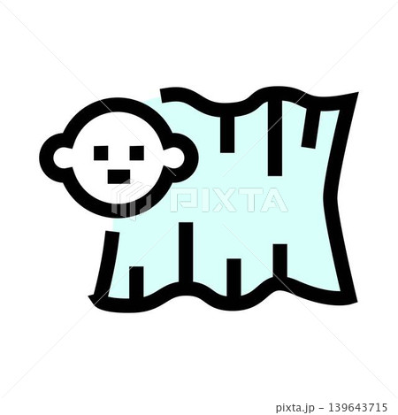 Newborn baby swaddled in blanket for care icon Newborn baby swaddled in blanket for care icon 139643715
