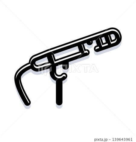 Trombone musical instrument illustration with outline effect Trombone musical instrument illustration with outline effect 139643961