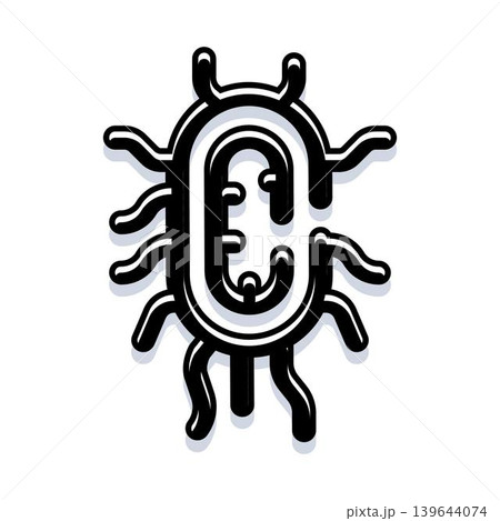Stylized letter c forming an abstract microbe organism 139644074