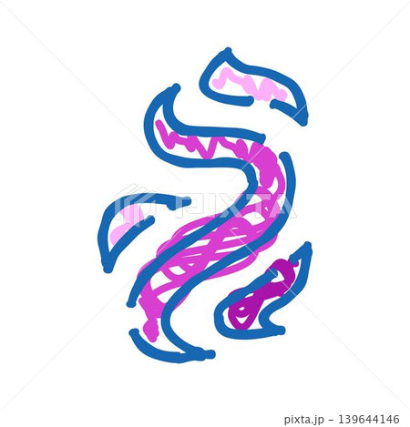 Abstract blue and pink scribbles forming a stylized s shape Abstract blue and pink scribbles forming a stylized s shape 139644146