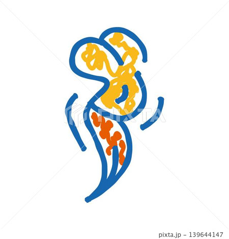 Abstract line art dancing figure expressive motion 139644147