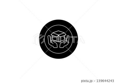 Hands Holding Package Icon Representing Delivery, Care, Protection and Package Safety Symbol Hands Holding Package Icon Representing Delivery, Care, Protection and Package Safety Symbol 139644243