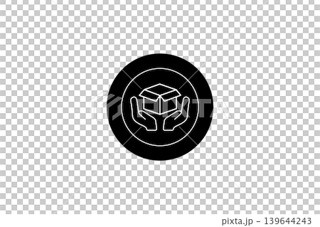 Hands Holding Package Icon Representing Delivery, Care, Protection and Package Safety Symbol Hands Holding Package Icon Representing Delivery, Care, Protection and Package Safety Symbol 139644243