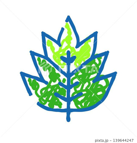 Scribbled leaf drawing representing nature and ecology 139644247