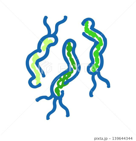 Spirulina blue green algae bacteria microorganisms icon drawing Spirulina blue green algae bacteria microorganisms icon drawing 139644344