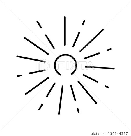 Shining sunburst icon representing light and energy Shining sunburst icon representing light and energy 139644357