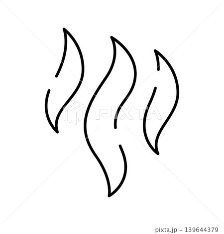 Rising heat vapor lines icon for cooking aroma Rising heat vapor lines icon for cooking aroma 139644379
