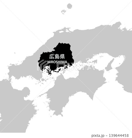 日本のベクターイラスト地図素材:広島県全体地図 日本のベクターイラスト地図素材:広島県全体地図 139644458