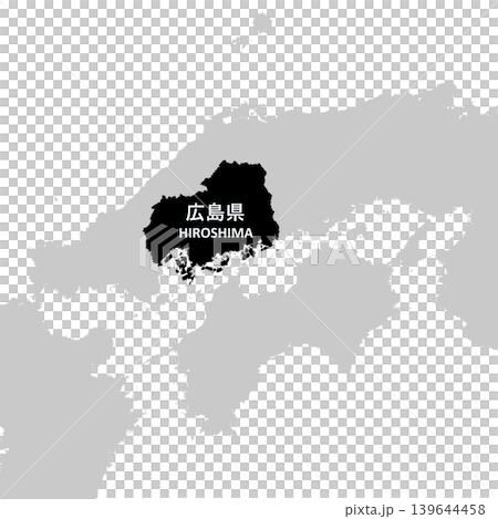 日本のベクターイラスト地図素材:広島県全体地図 日本のベクターイラスト地図素材:広島県全体地図 139644458