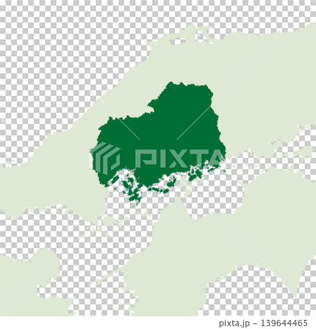 日本廣島縣地圖向量插圖素材 日本廣島縣地圖向量插圖素材 139644465
