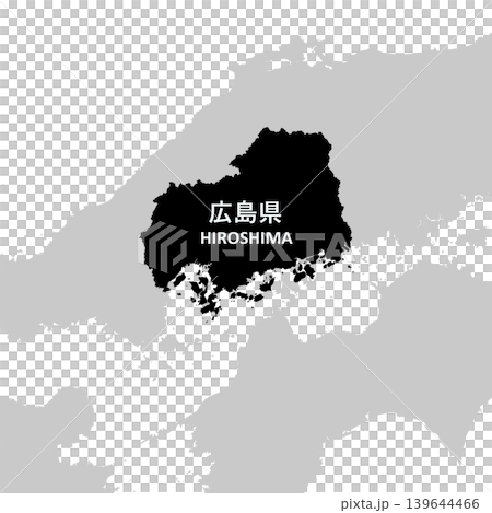 日本廣島縣地圖向量插圖素材 139644466