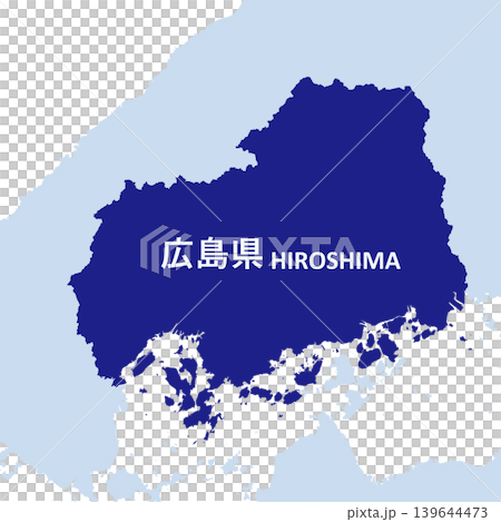 日本廣島縣地圖向量插圖素材 日本廣島縣地圖向量插圖素材 139644473