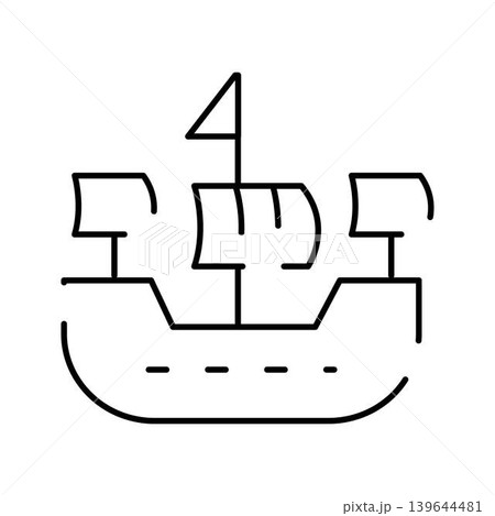 Vintage sailing ship exploring the ocean waves Vintage sailing ship exploring the ocean waves 139644481