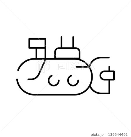 Submarine periscope showing military underwater exploration vessel 139644491