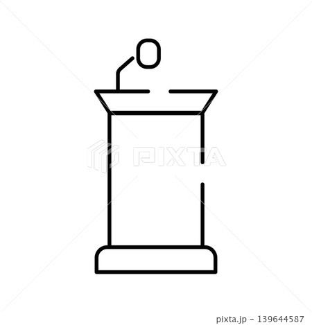 Lectern with microphone representing public speaking and presentation Lectern with microphone representing public speaking and presentation 139644587