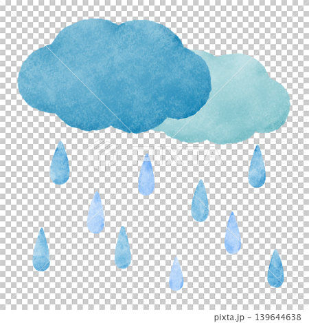 手繪風格的雨雲插圖;天氣;雨季 手繪風格的雨雲插圖;天氣;雨季 139644638