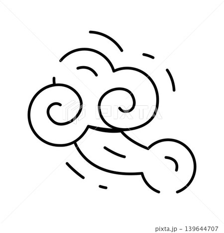 Blowing wind cloud weather forecast line icon 139644707