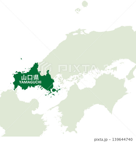 日本のベクターイラスト地図素材:山口県全体地図 日本のベクターイラスト地図素材:山口県全体地図 139644740