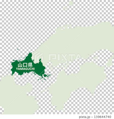 日本のベクターイラスト地図素材:山口県全体地図 日本のベクターイラスト地図素材:山口県全体地図 139644740