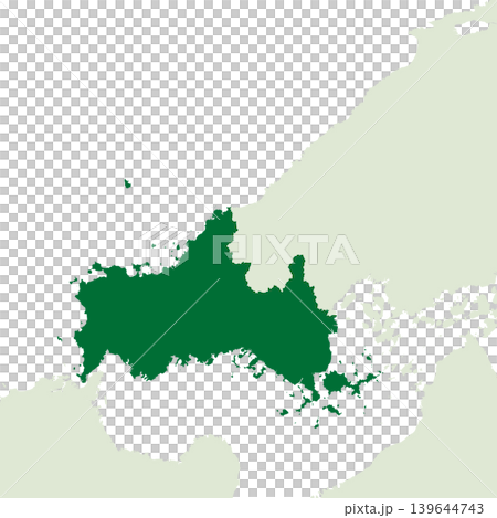 日本のベクターイラスト地図素材:山口県全体地図 日本のベクターイラスト地図素材:山口県全体地図 139644743