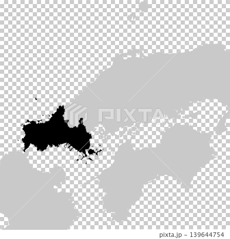 日本のベクターイラスト地図素材：山口県全体地図 139644754