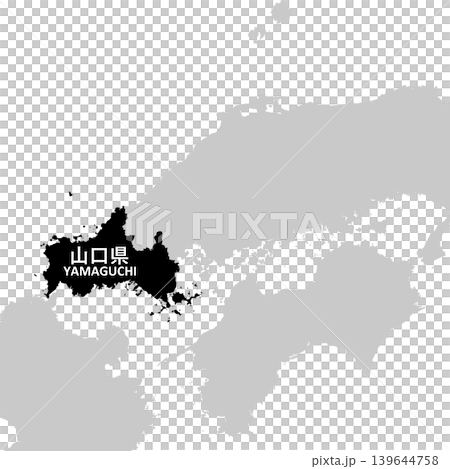 日本山口縣地圖向量插圖素材 日本山口縣地圖向量插圖素材 139644758