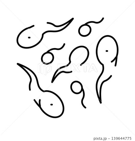 Abstract line drawing representing sperm or tadpoles swimming Abstract line drawing representing sperm or tadpoles swimming 139644775
