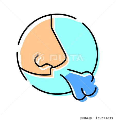 Human nose exhaling air breathing process icon Human nose exhaling air breathing process icon 139644844